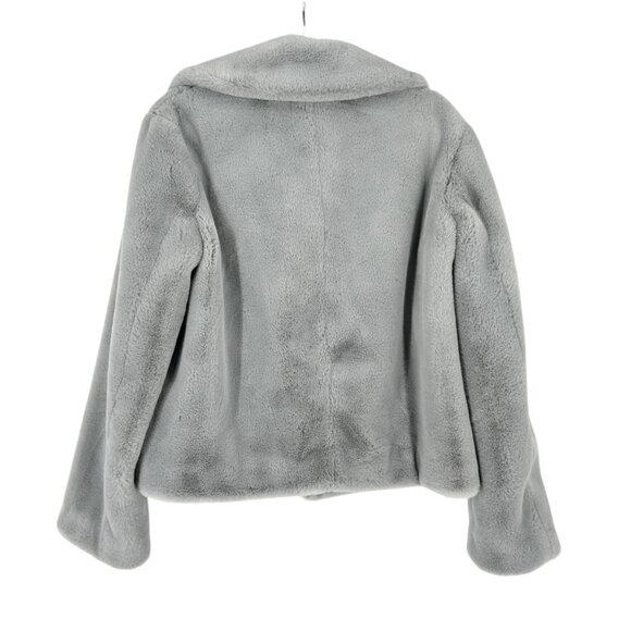NWT Theory Faux Rabbit Fur Luxe Jacket in Blue Grey - Picture 2 of 6